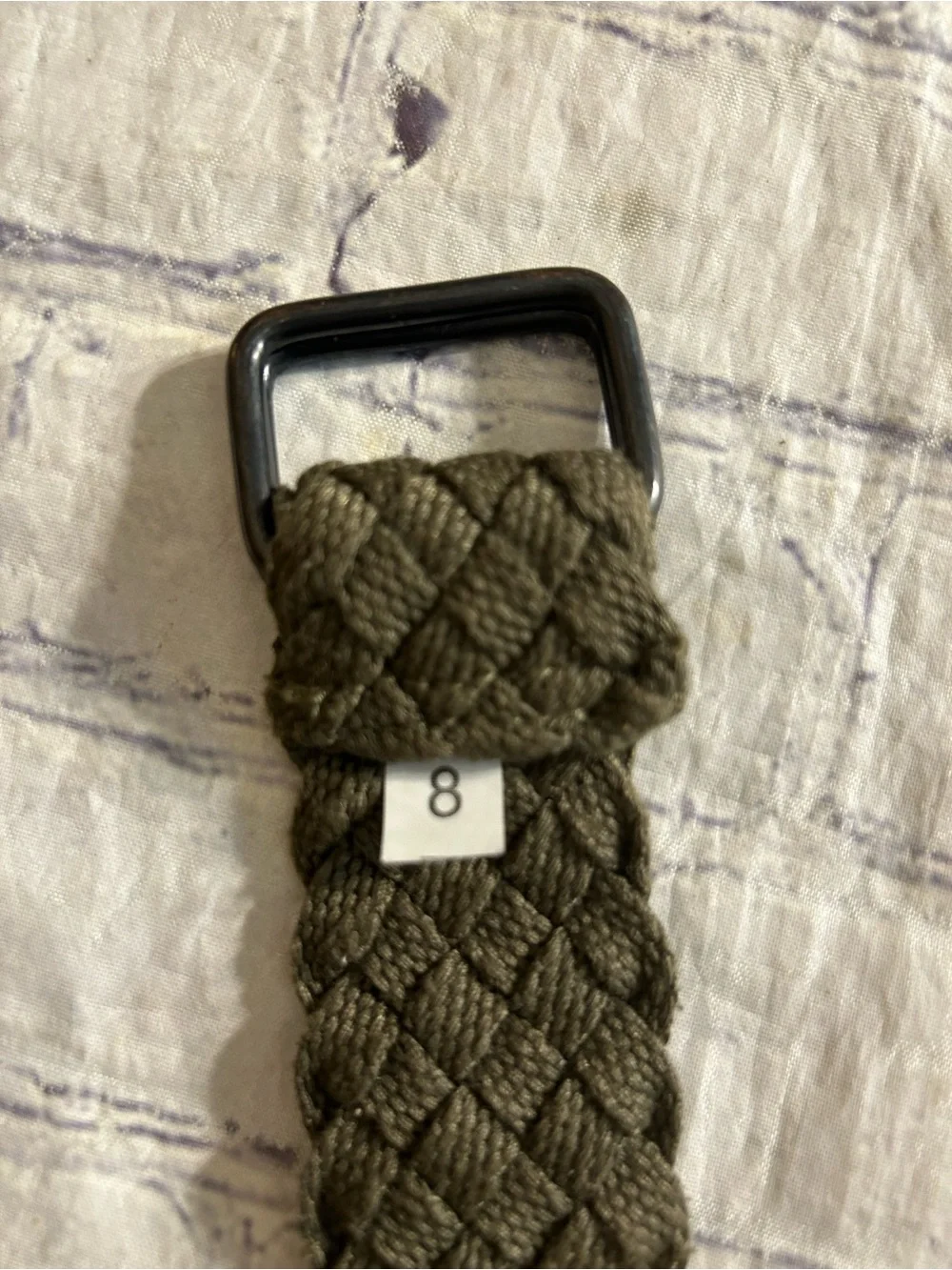 OLIVE GREEN WOVEN AND OLIVE GREEN WITH GOLD TONE HARDWARE (2) BELTS